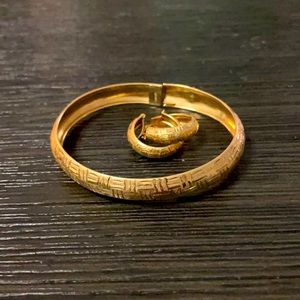 RCI 10k gold bangle and earring set